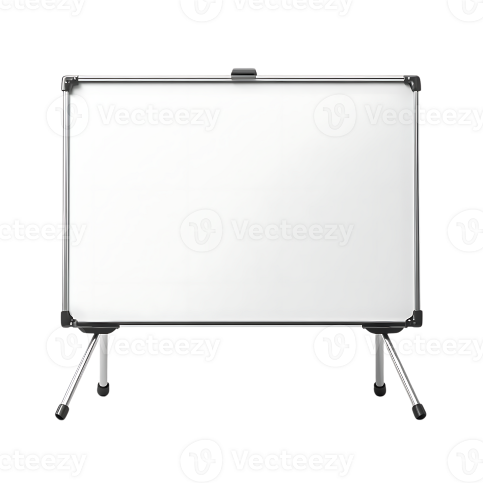 Blank Whiteboard with Stand, Perfect for Presentations, Meetings, and Brainstorming, with a Transparent Background png