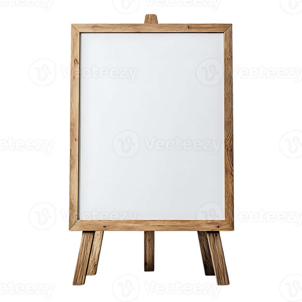 Blank Wooden Easel with Transparent Background for Mockups and Design Presentations png
