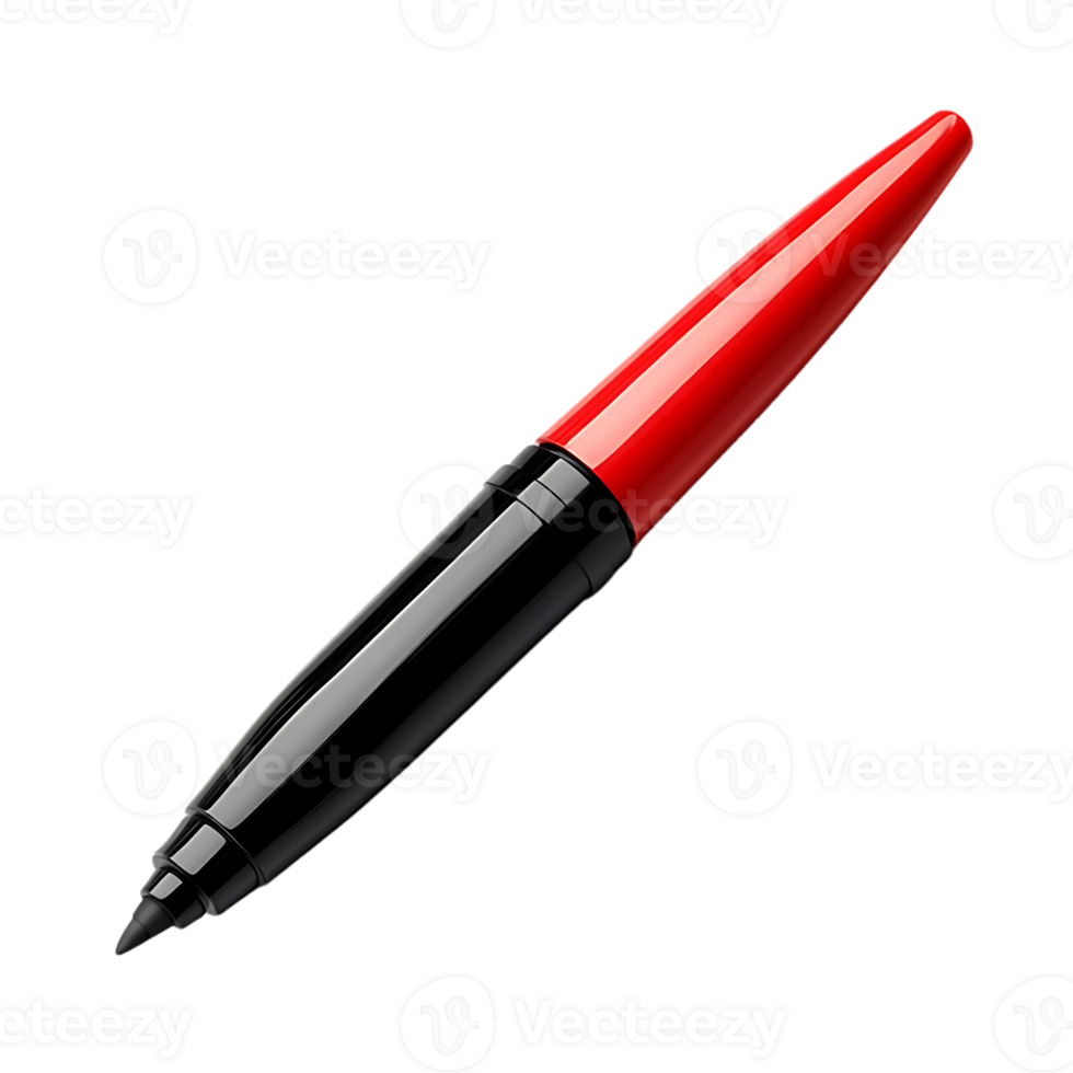 Red and Black Pen with Transparent Background - Writing Tool for Smooth Lines and Precise Strokes, Professional Design for Artistic Expression png