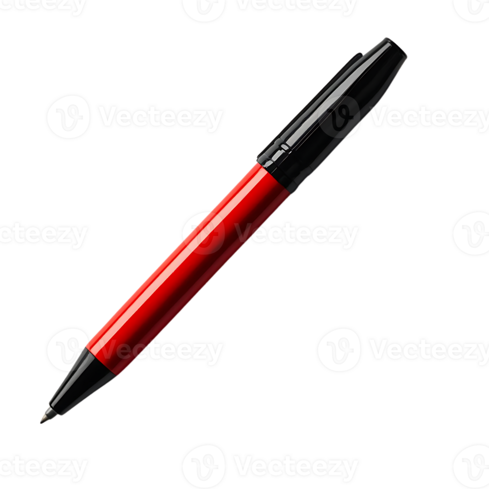 Red Pen with Transparent Background on a Black Surface png