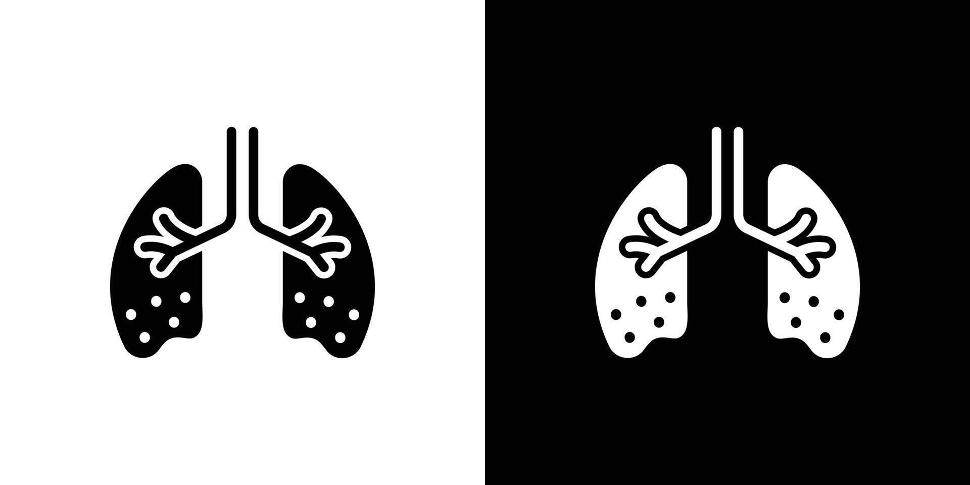 Asthma icon Flat fill set collection vector