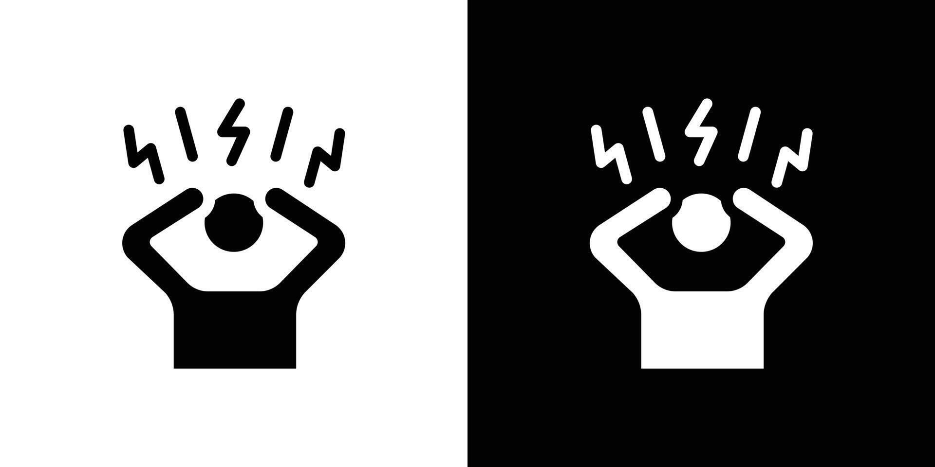 Anxiety icon Flat fill set collection vector