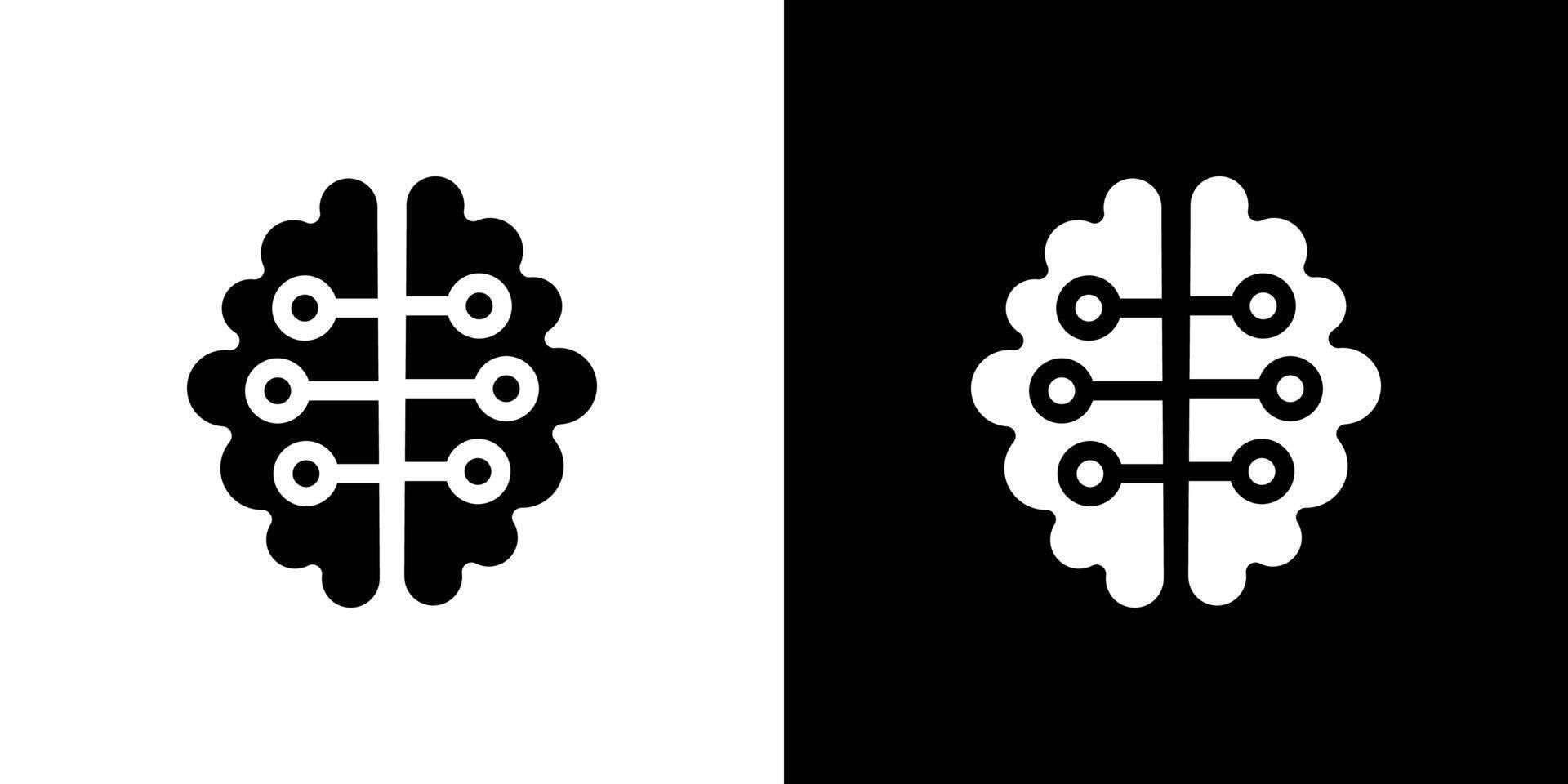 Artificial intelligence icon Flat fill set collection vector