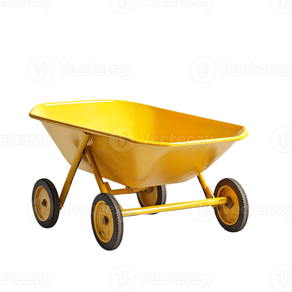 Yellow Wheelbarrow with Transparent Background - Ideal for Landscaping and Construction Projects png