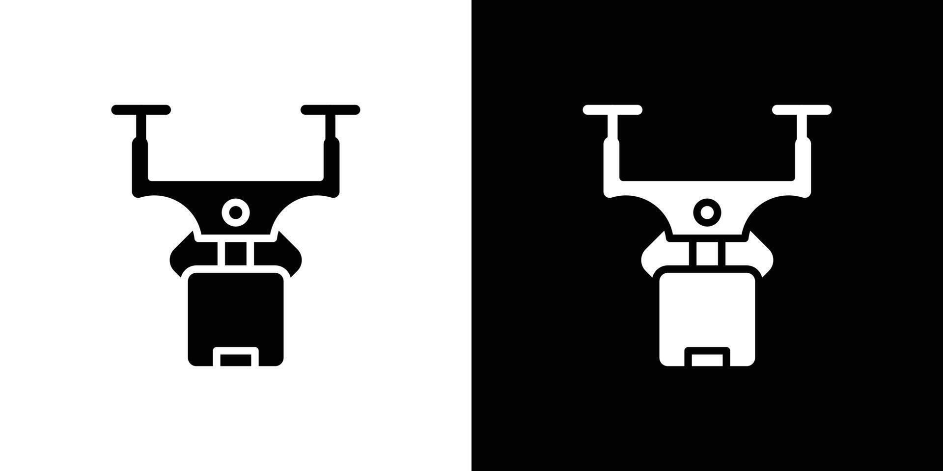 drone delivery icon Flat fill set collection vector
