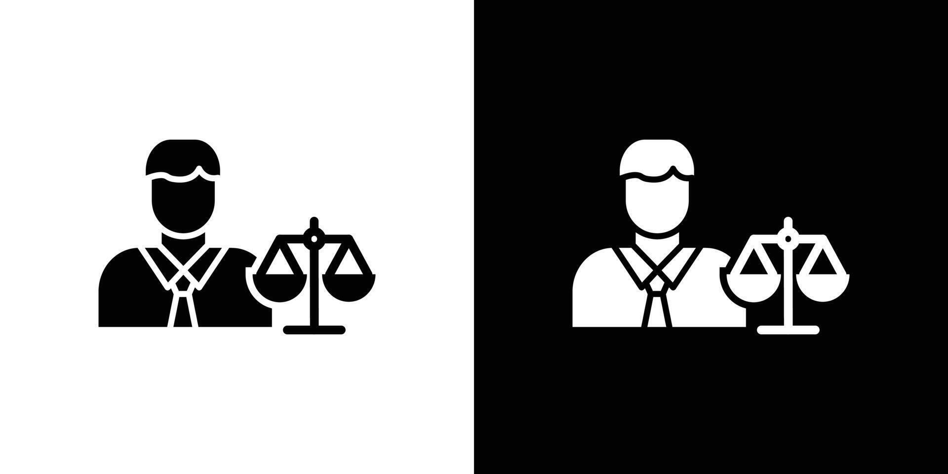 Attorney in law icon Flat fill set collection vector
