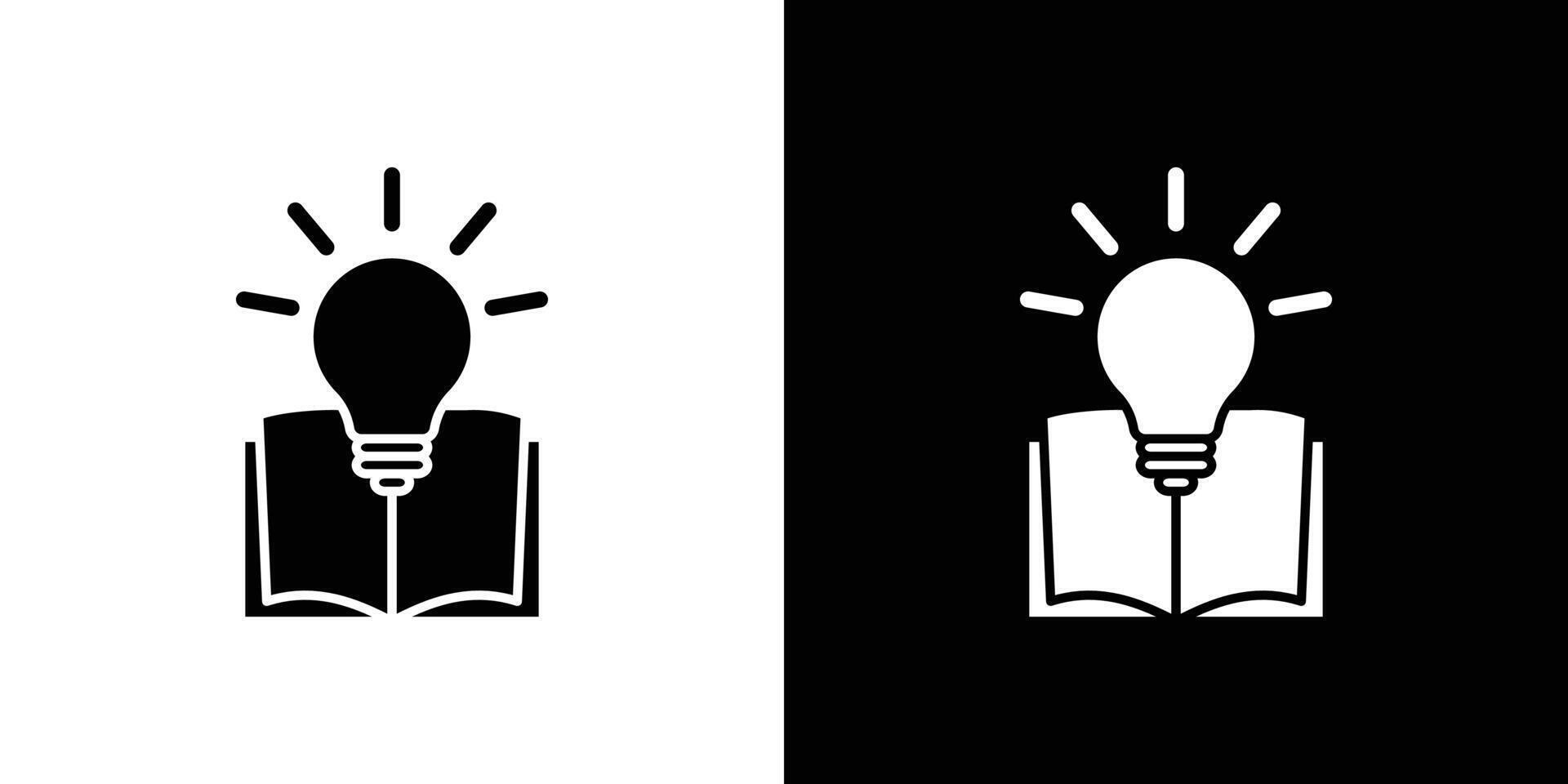 book with bulb icon Flat fill set collection vector