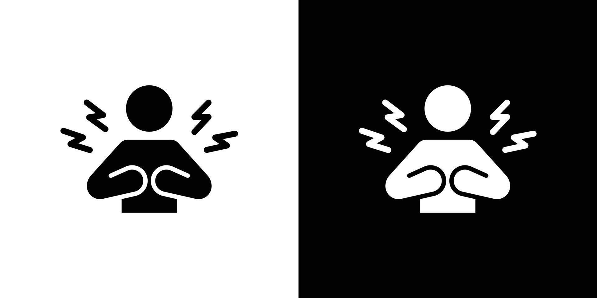Angry person icon Flat fill set collection vector