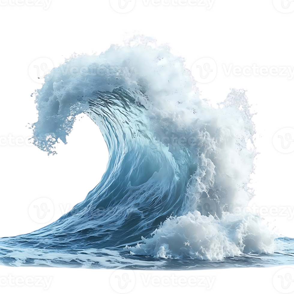 Ocean Wave Crashing with Transparent Background -  A Powerful Force of Nature png