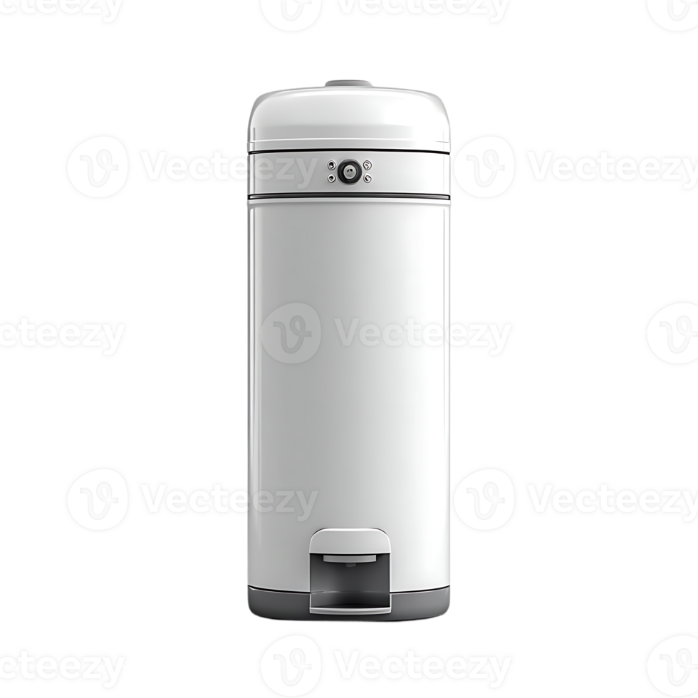 White Trash Can with Transparent Background - A Modern and Sleek Design for Your Home png