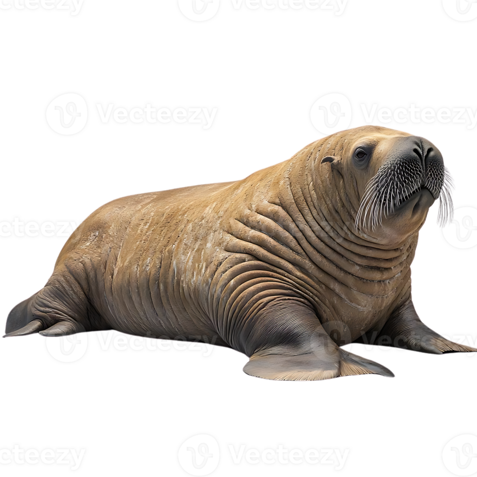 Walrus Relaxing with a Transparent Background, a Close-Up of a Walrus with a Transparent Background png