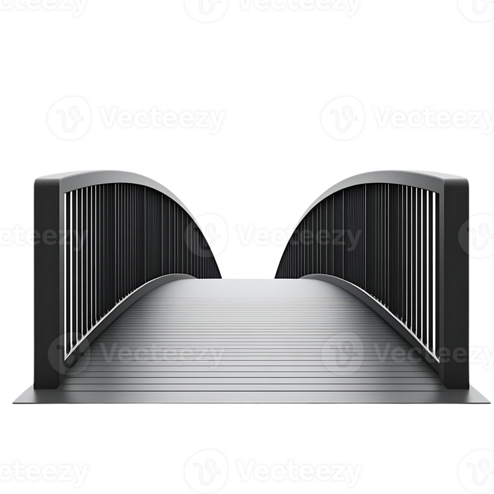 A Black Bridge with a Transparent Background, Leading to the Unknown, Isolated png