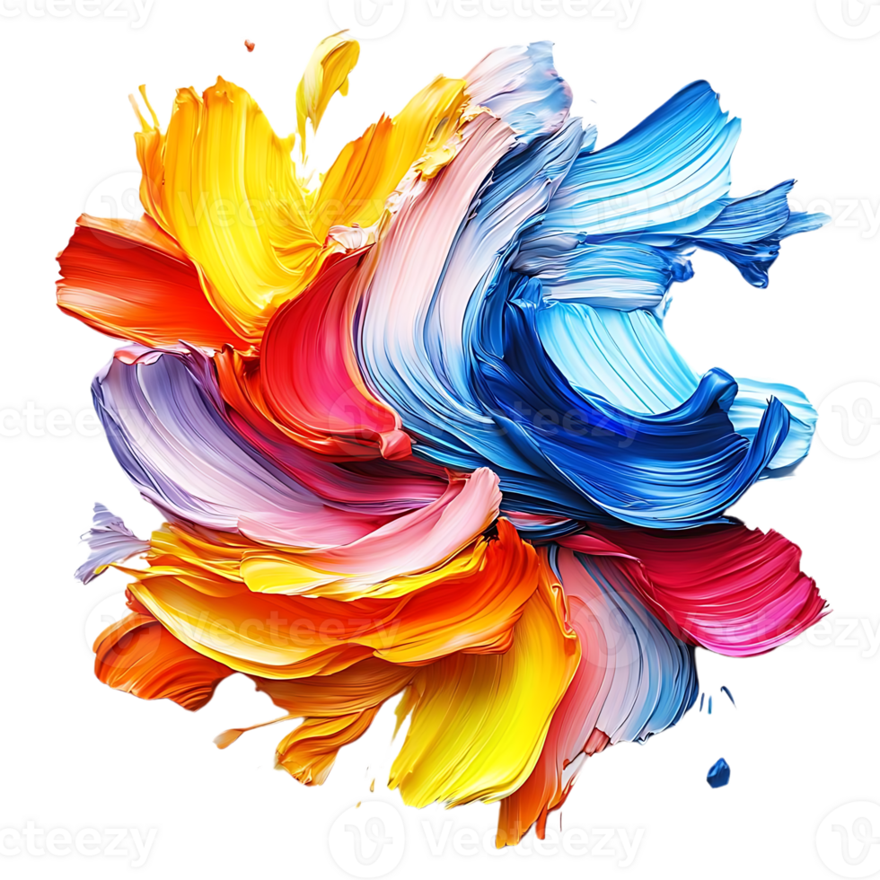 Abstract Swirling Colors Explode on a Transparent Background, Creating a Vivid and Dynamic Artwork. png