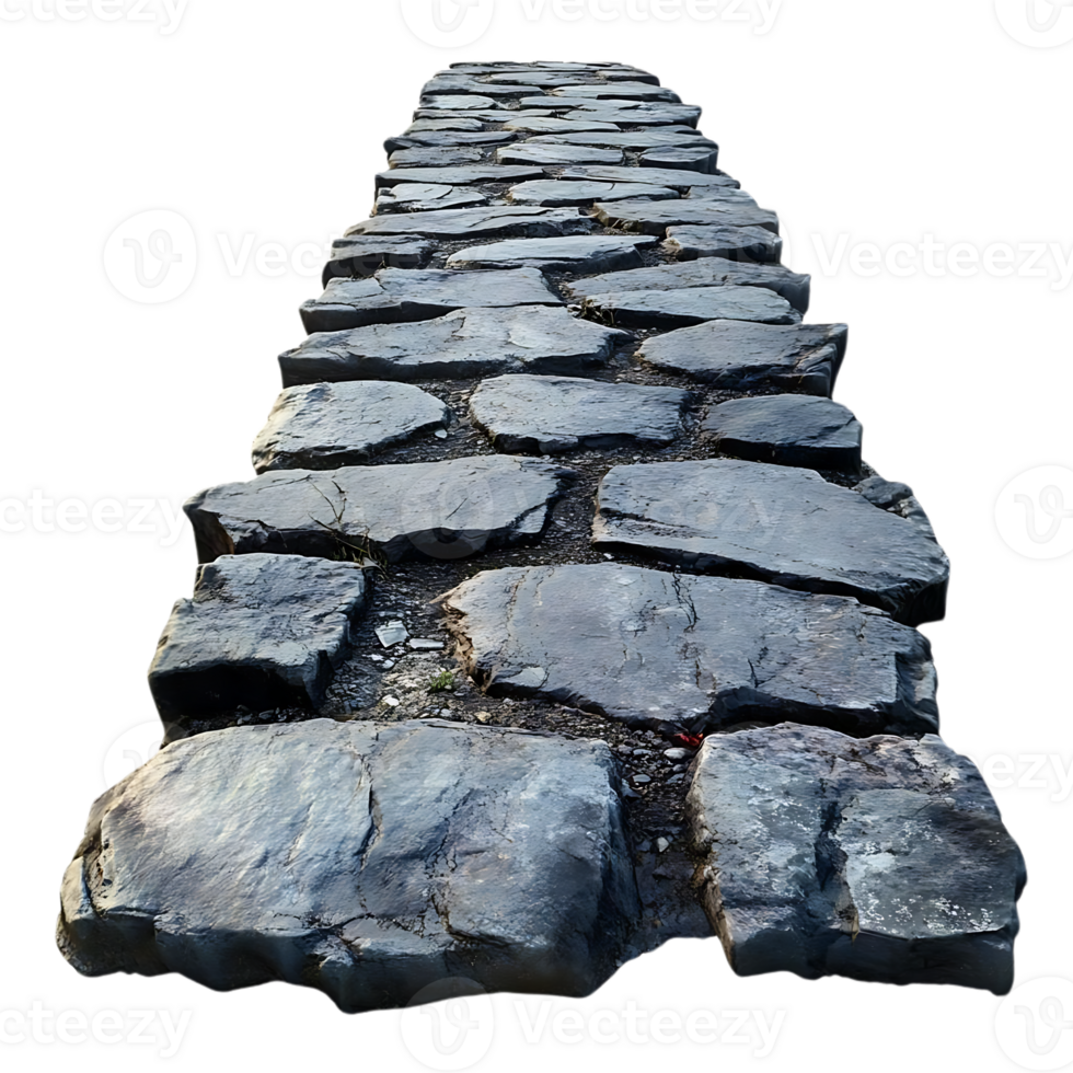 Cobblestone Path Leading to a Destination with a Transparent Background png