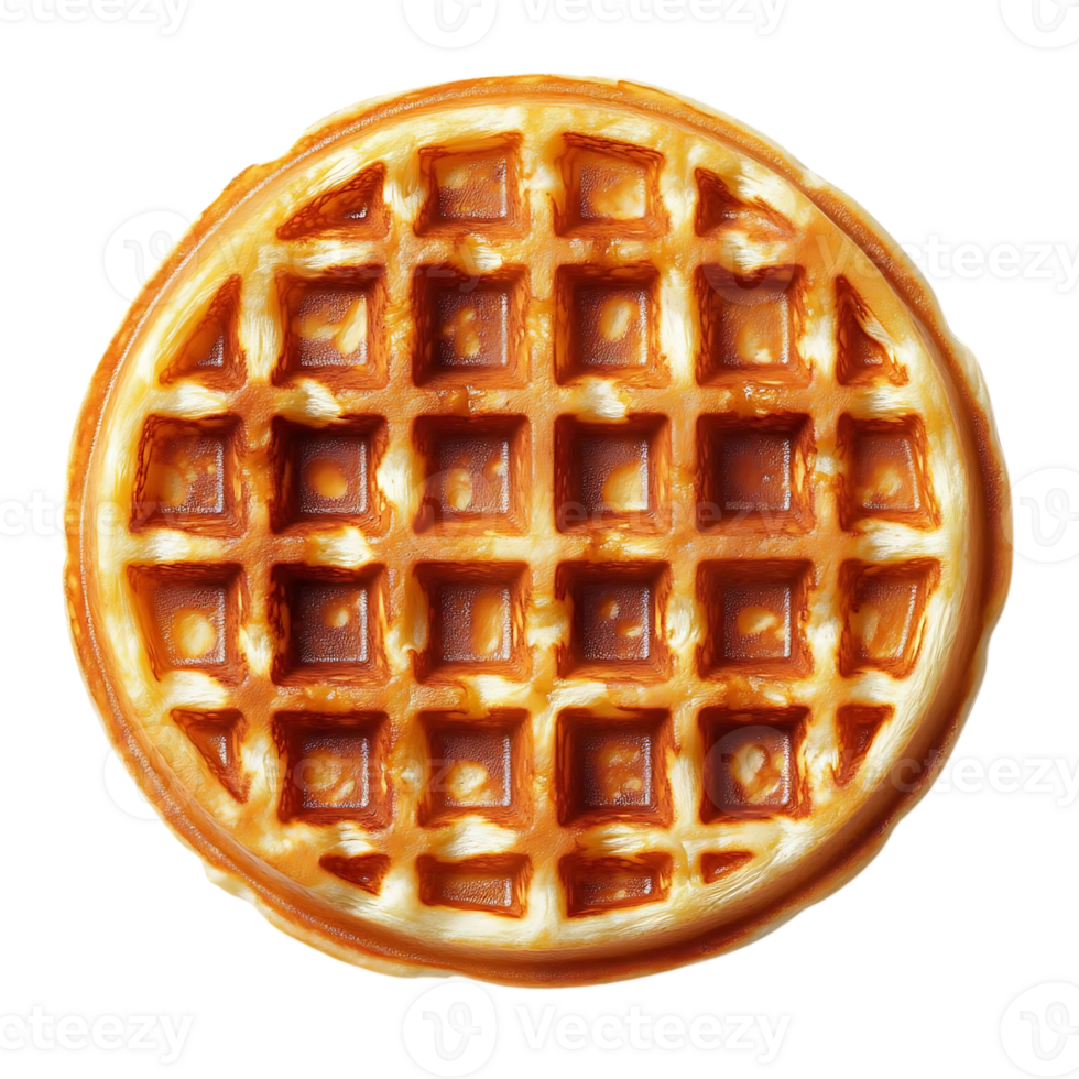 A Single Golden Waffle with a Transparent Background, Ideal for Delicious Breakfast Compositions png