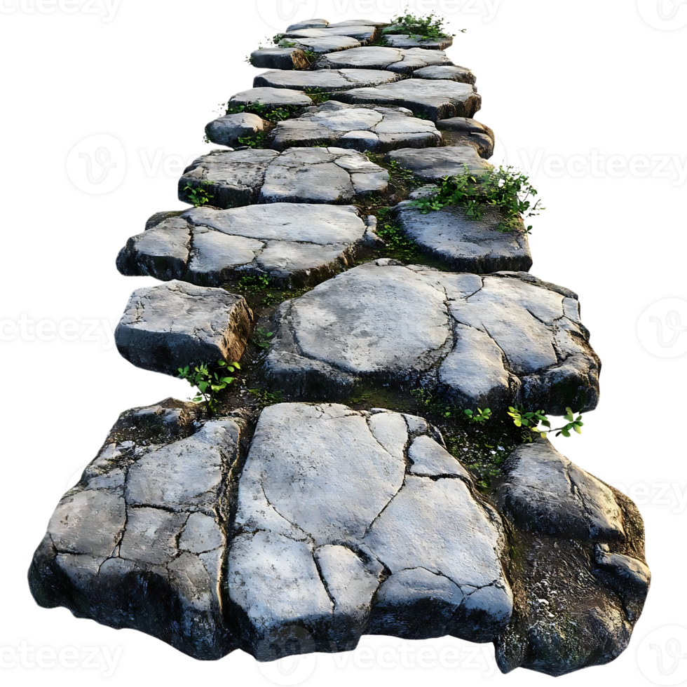 Stone Pathway with Grass and a Transparent Background png
