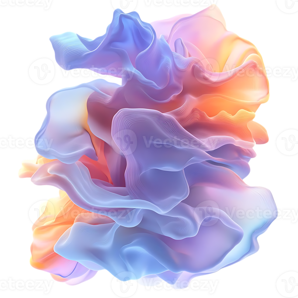 Abstract Pastel Swirls with Transparent Background png