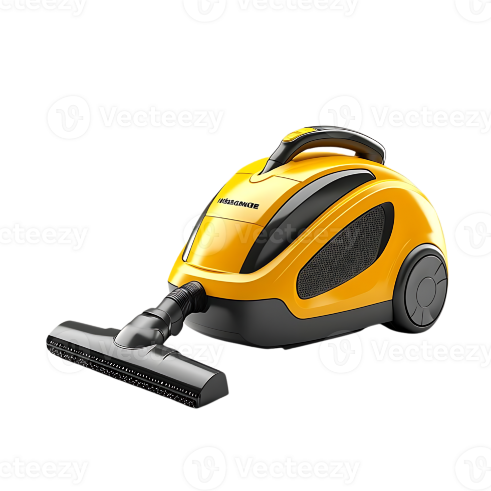 Yellow Vacuum Cleaner with Transparent Background, a Powerful and Efficient Tool for Cleaning png
