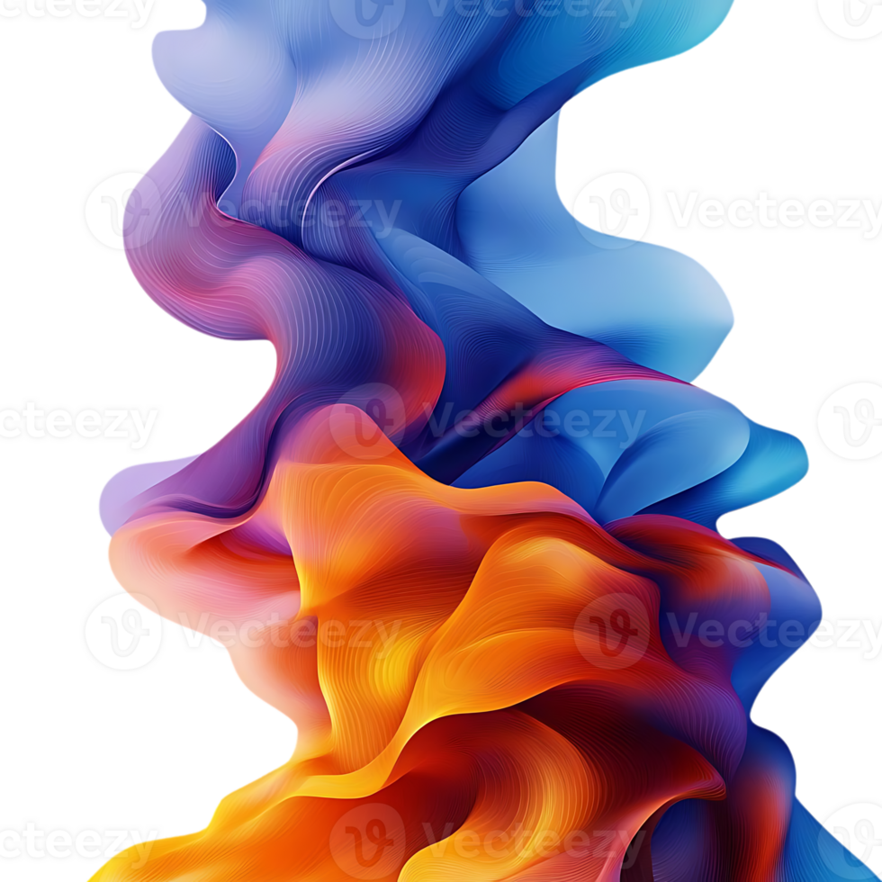 Abstract Waves of Color Swirling and Dancing with a Transparent Background png