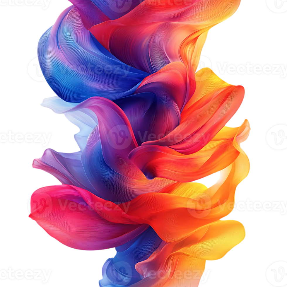 Abstract Swirling Colors Create a Dynamic, Artistic Composition with a Transparent Background png