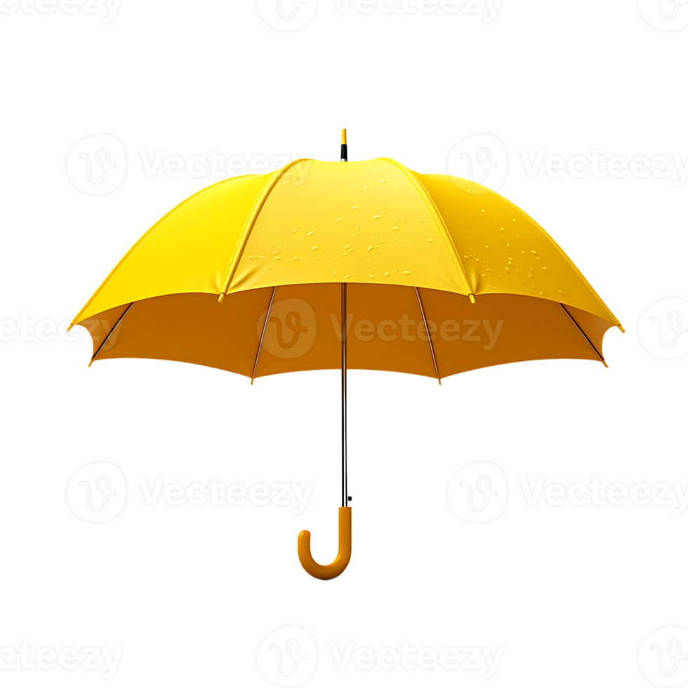 A Yellow Umbrella with Water Droplets on a Transparent Background png