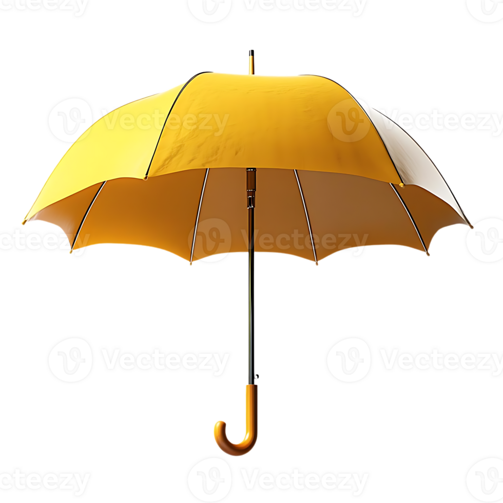 A Yellow Umbrella Opens Against a Transparent Background, Ready to Shield You from the Rain png