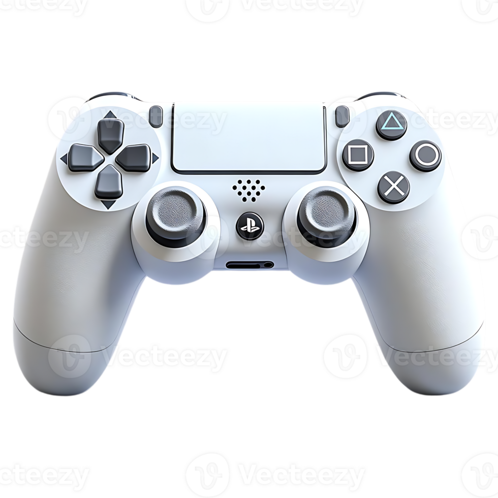 White PS4 Controller with Transparent Background, Perfect for Gaming and Entertainment png