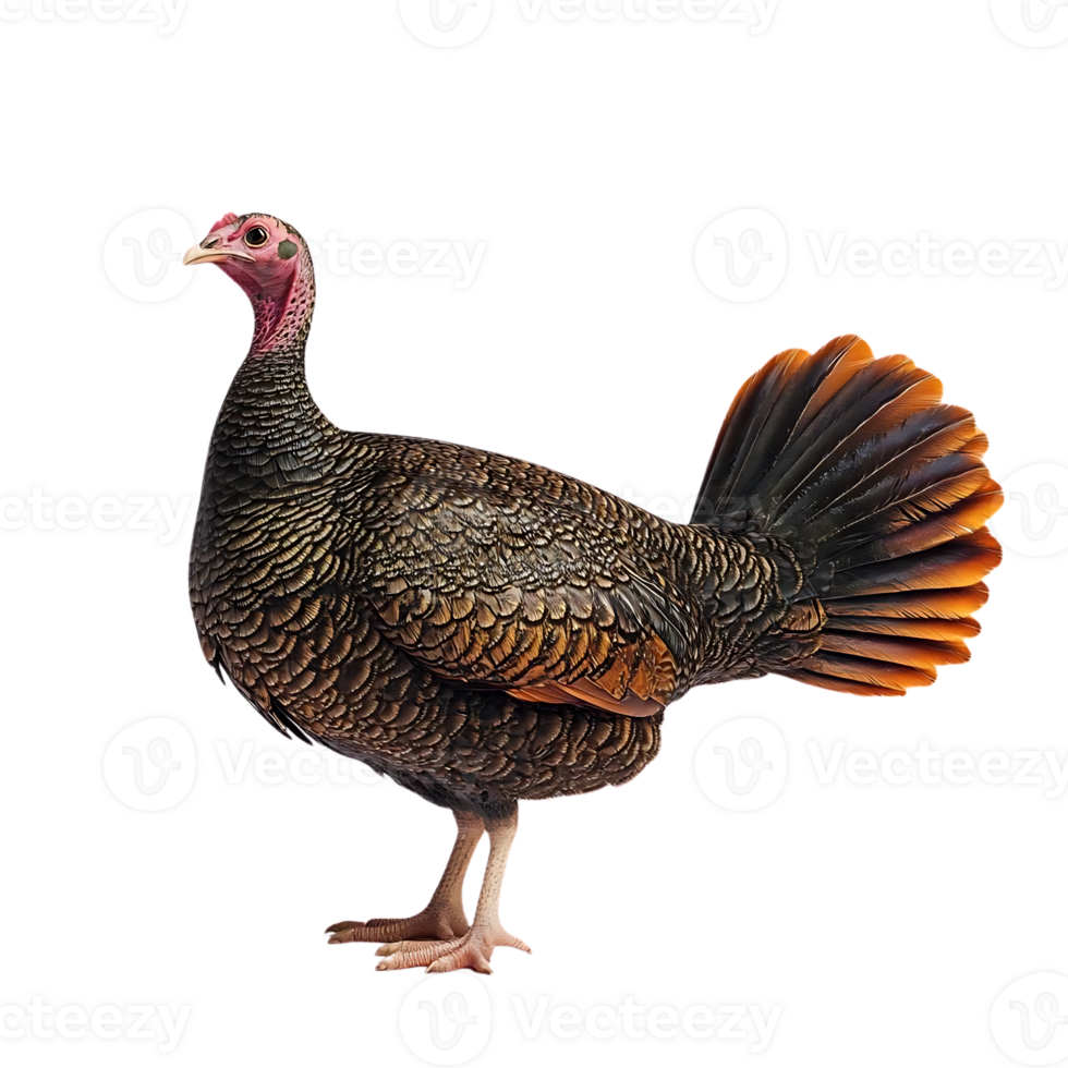 A Striking Brown and Black Turkey with a Transparent Background and a Stunning Tail Display png