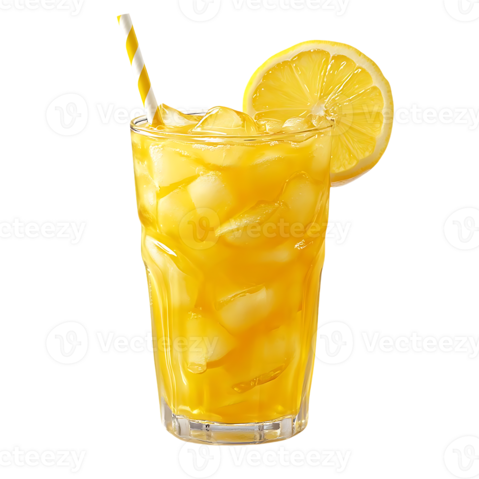 Refreshing Iced Tea with Lemon and Ice, A Perfect Summer Drink with a Transparent Background png