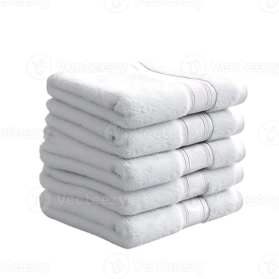 Soft White Towels Stacked with Transparent Background png