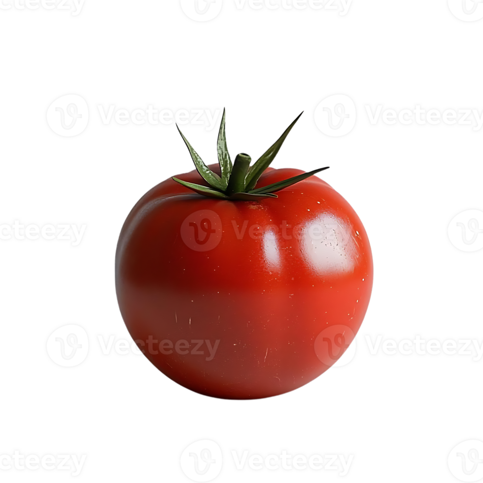 A Single Ripe Red Tomato with a Transparent Background png