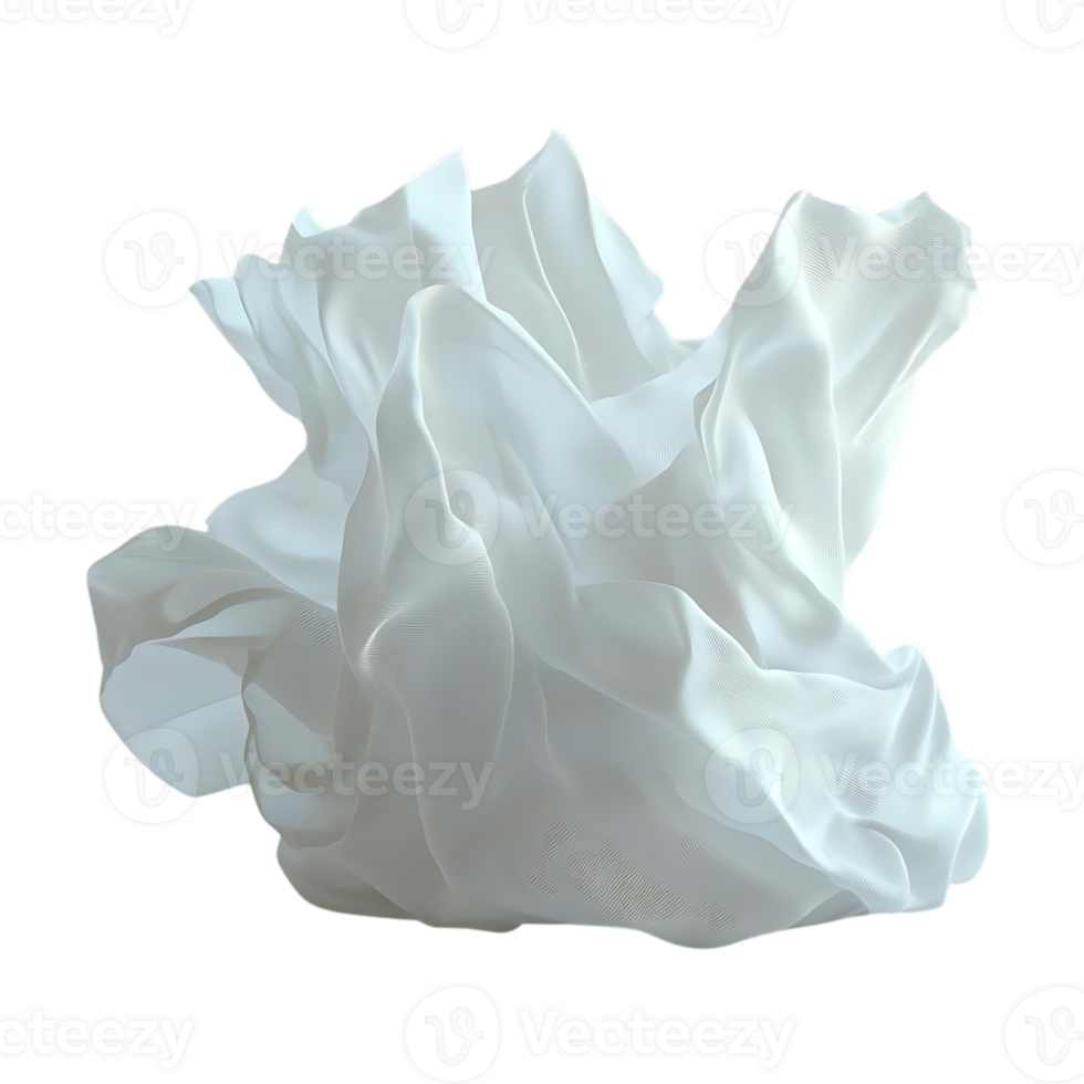 White Fabric Swirling and Flowing with a Transparent Background png