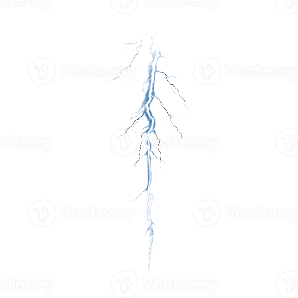 Lightning Bolt Striking Down with a Transparent Background png