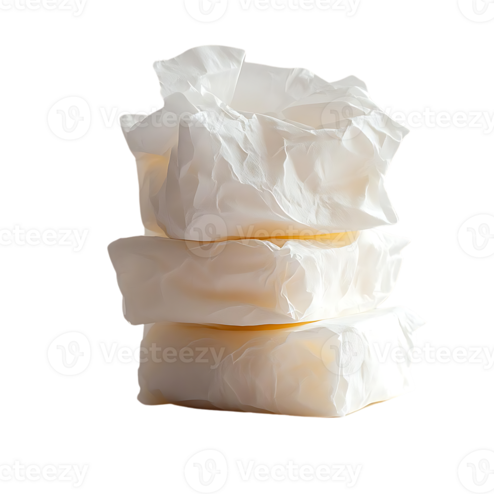 Stacked Crinkled White Paper, Creating a Transparent Background Effect png