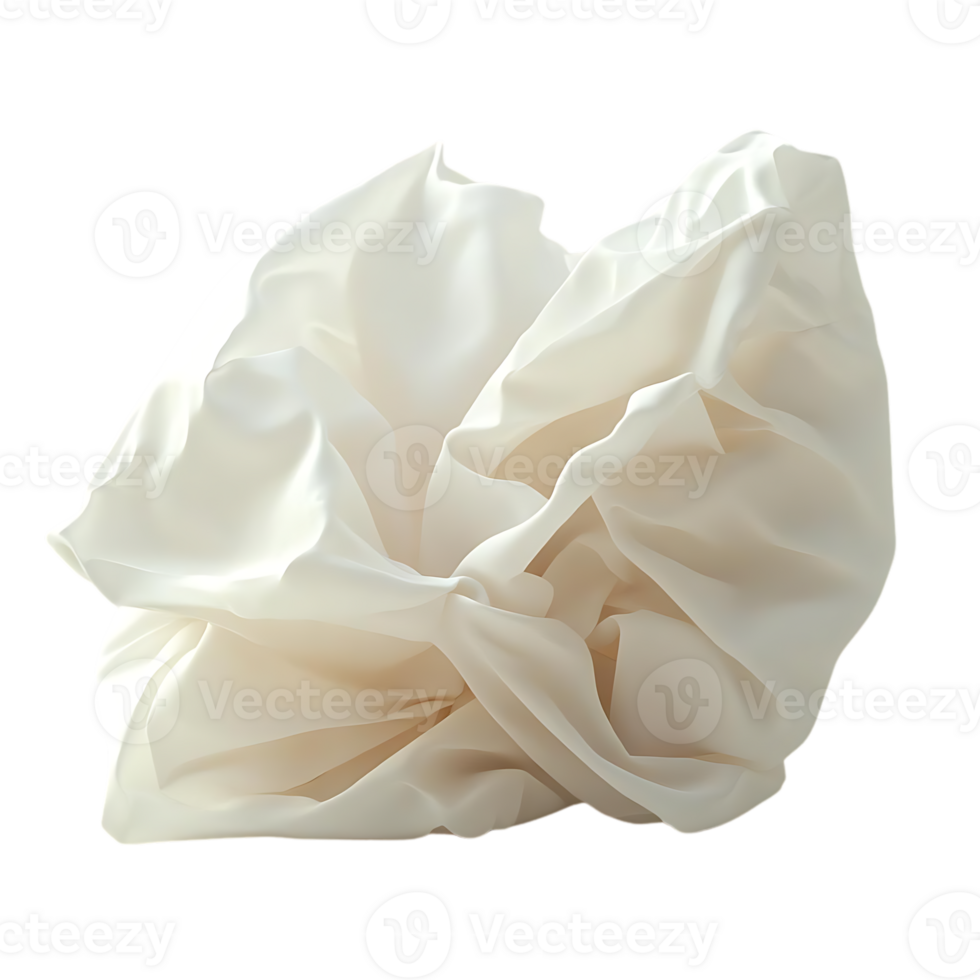 White Fabric Draped in an Abstract Form, with a Transparent Background, Providing a Clean and Minimalist Aesthetic png