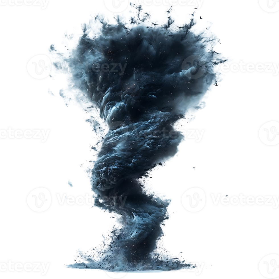 A Powerful Tornado Swirls and Rages on a Transparent Background, Displaying the Fury of Nature png