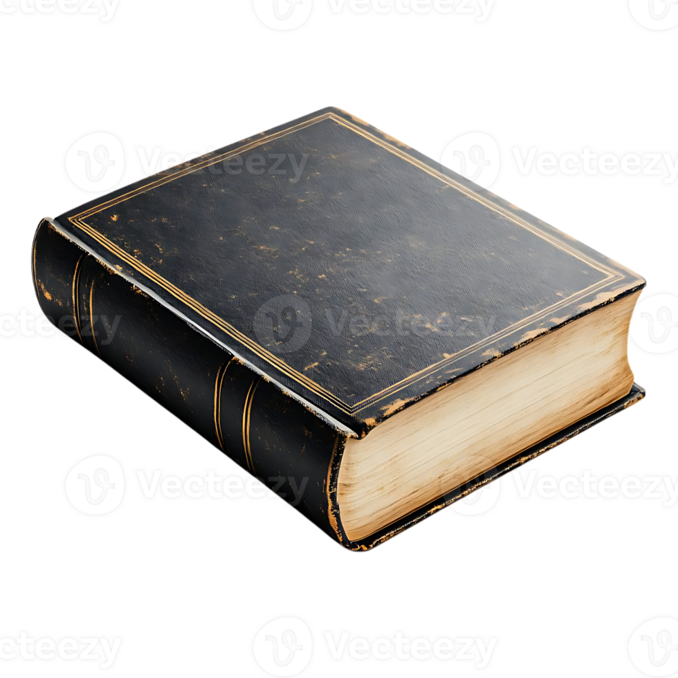 An Antique Leather-Bound Book with a Transparent Background, a Classic Tome for Collectors png