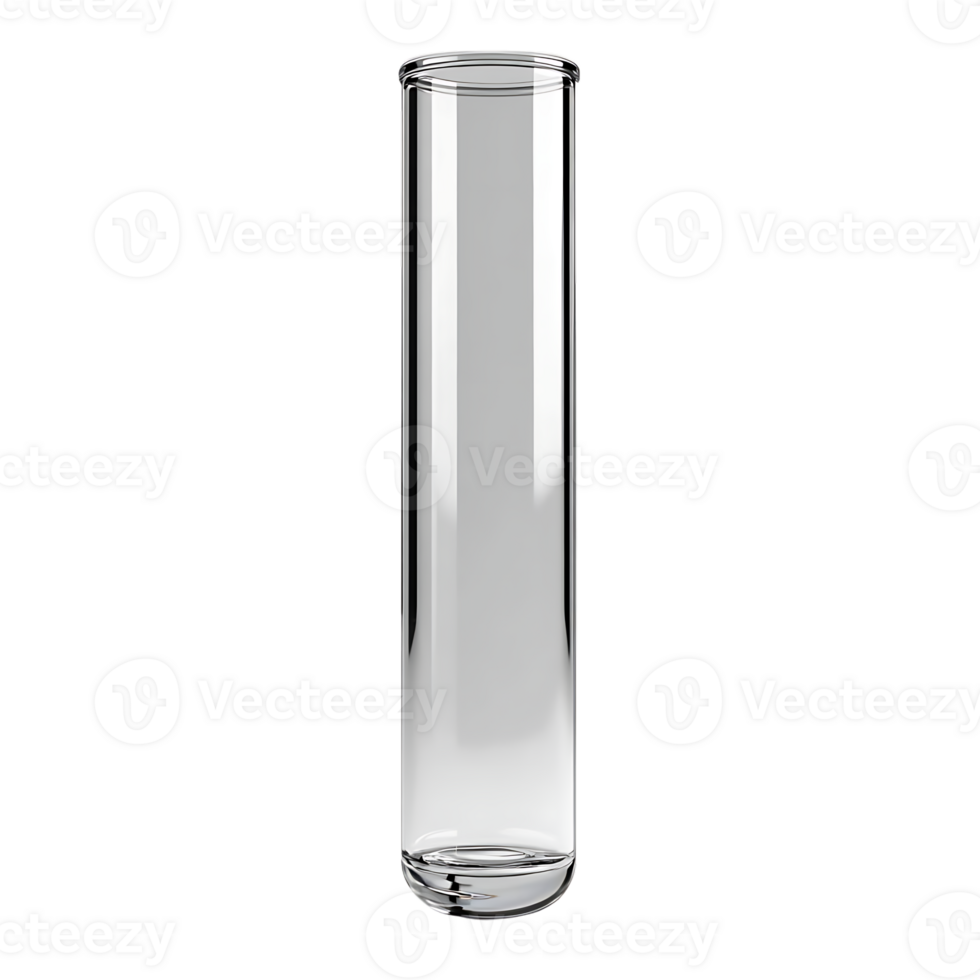 Empty Glass Test Tube with Transparent Background, Ideal for Scientific Experiments and Laboratory Use png
