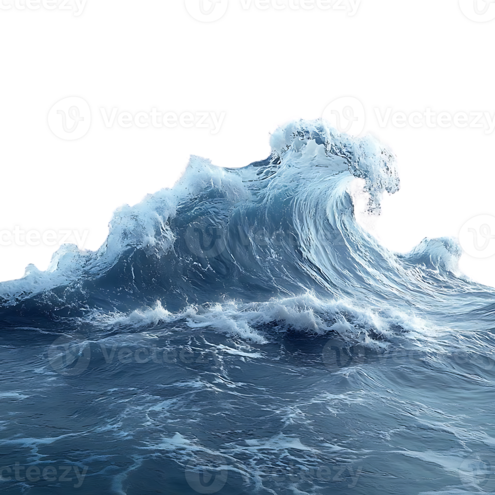 Powerful Ocean Wave Crashing with Transparent Background png