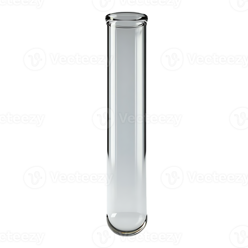 Empty Glass Test Tube with Transparent Background, an Essential Tool for Scientific Experiments and Research, Isolated on a Black Background. png