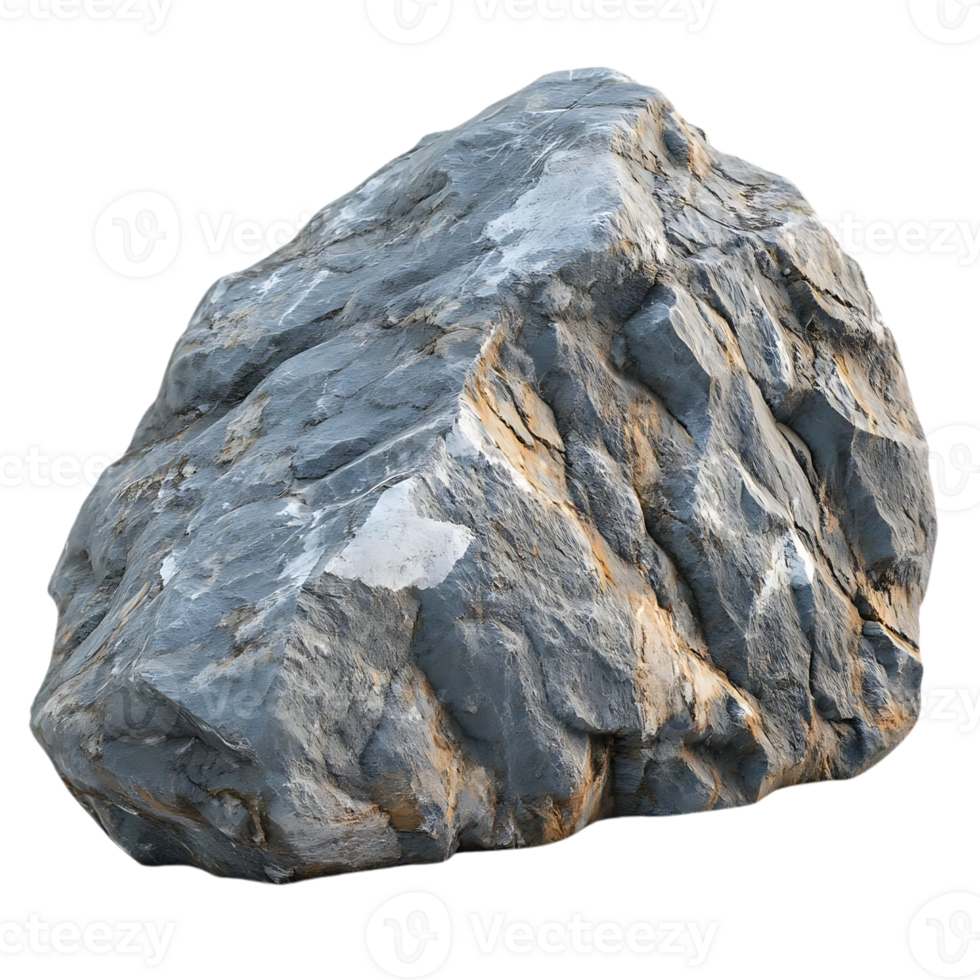 Large Grey Rock with Transparent Background - Isolated Natural Stone Texture for 3D Design png