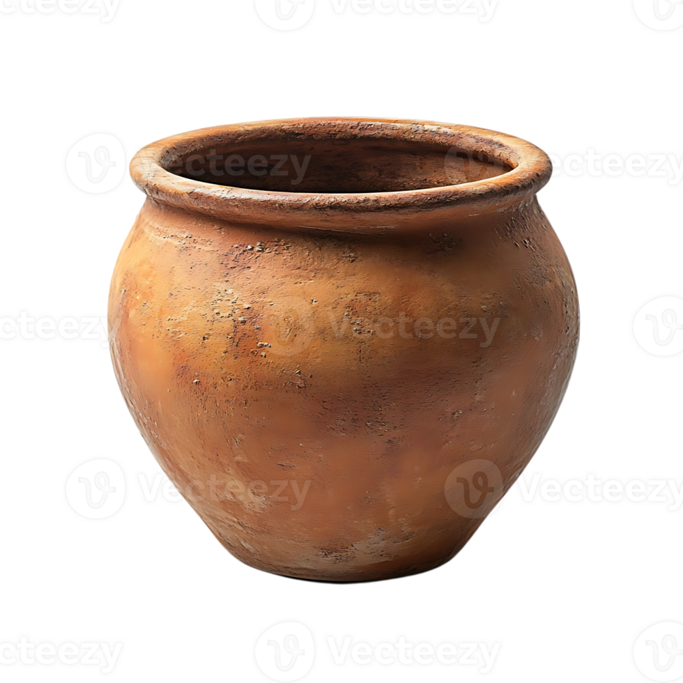 Antique Clay Pot with a Transparent Background, a Rustic Decor Item png