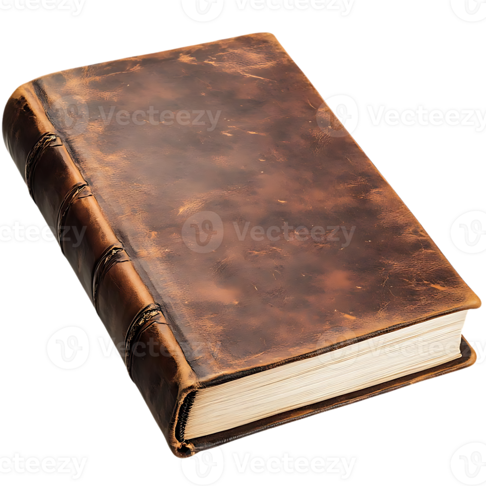 Leather Bound Book with a Transparent Background - A Timeless Classic with a Modern Touch png