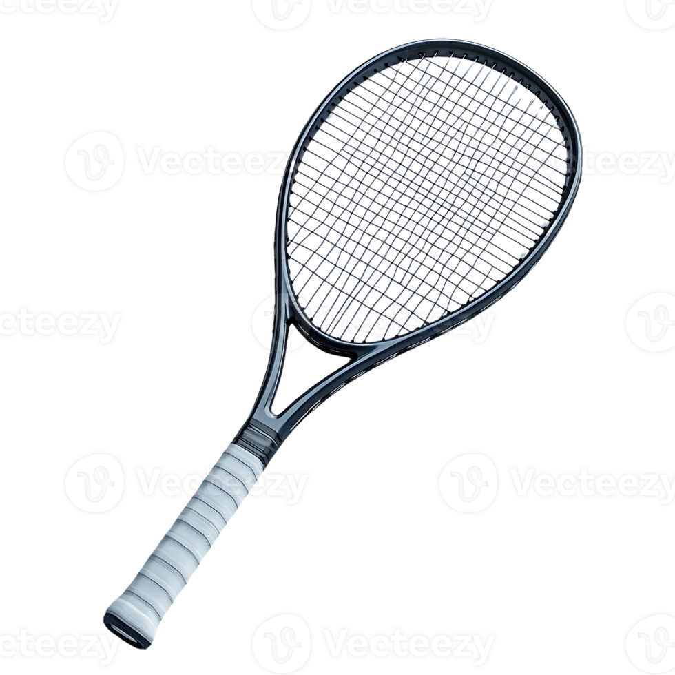 Tennis Racket with a Transparent Background - A Black and White Design for a Powerful Game png
