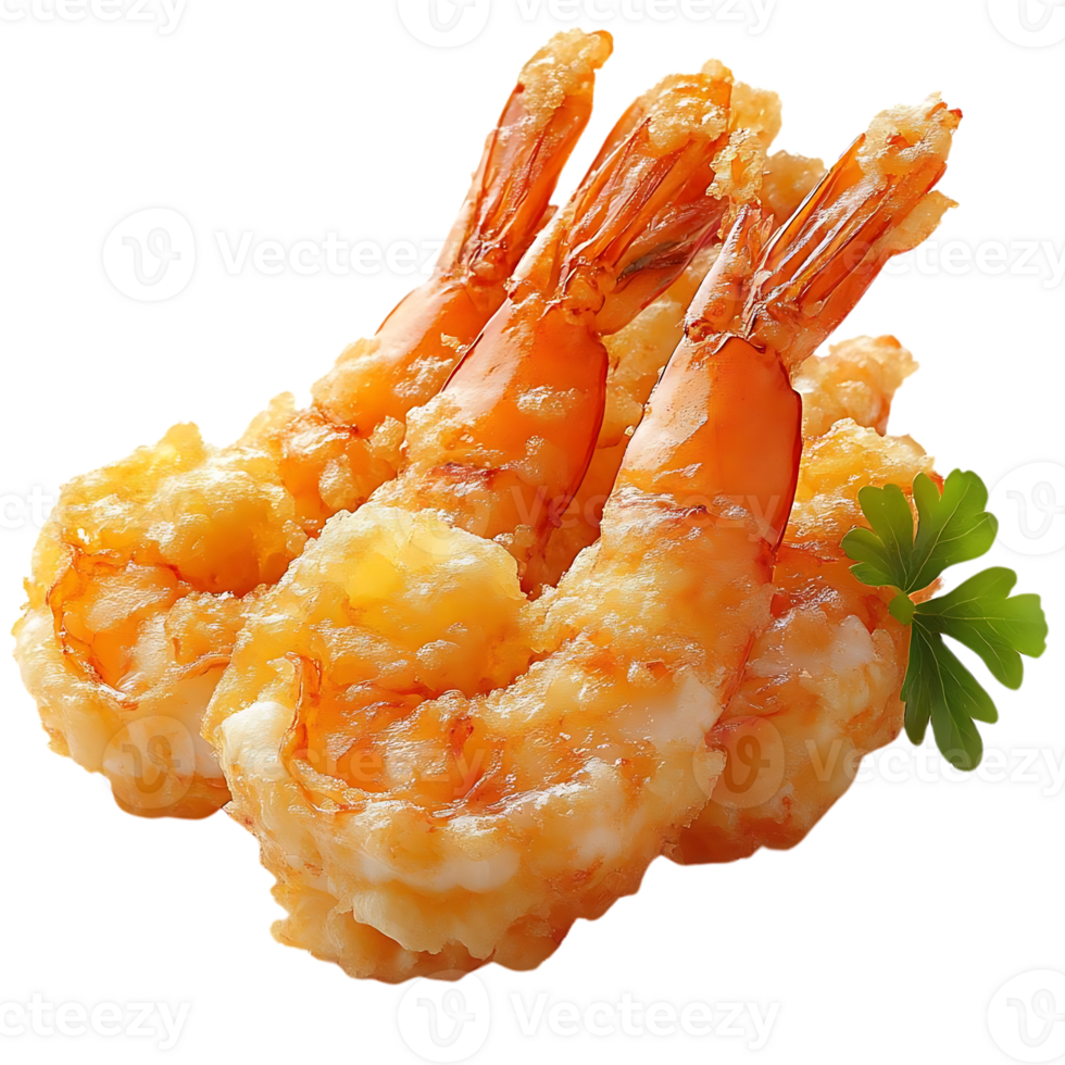 Crispy Fried Shrimp with Transparent Background, a Delectable Appetizer for Any Occasion png
