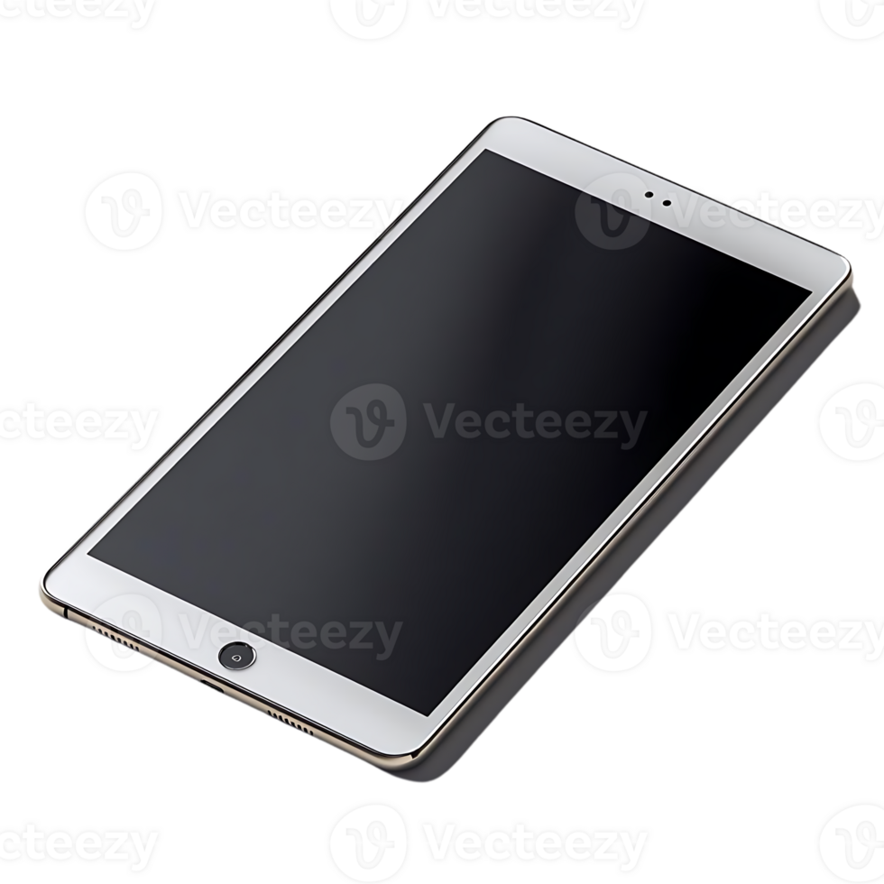 White Tablet with Black Screen, Isolated on Transparent Background, Technology Device, Mobile Gadget, Modern Tech, Touchscreen, Digital Interface, Wireless Connectivity, Portable Computer, Communication Device png