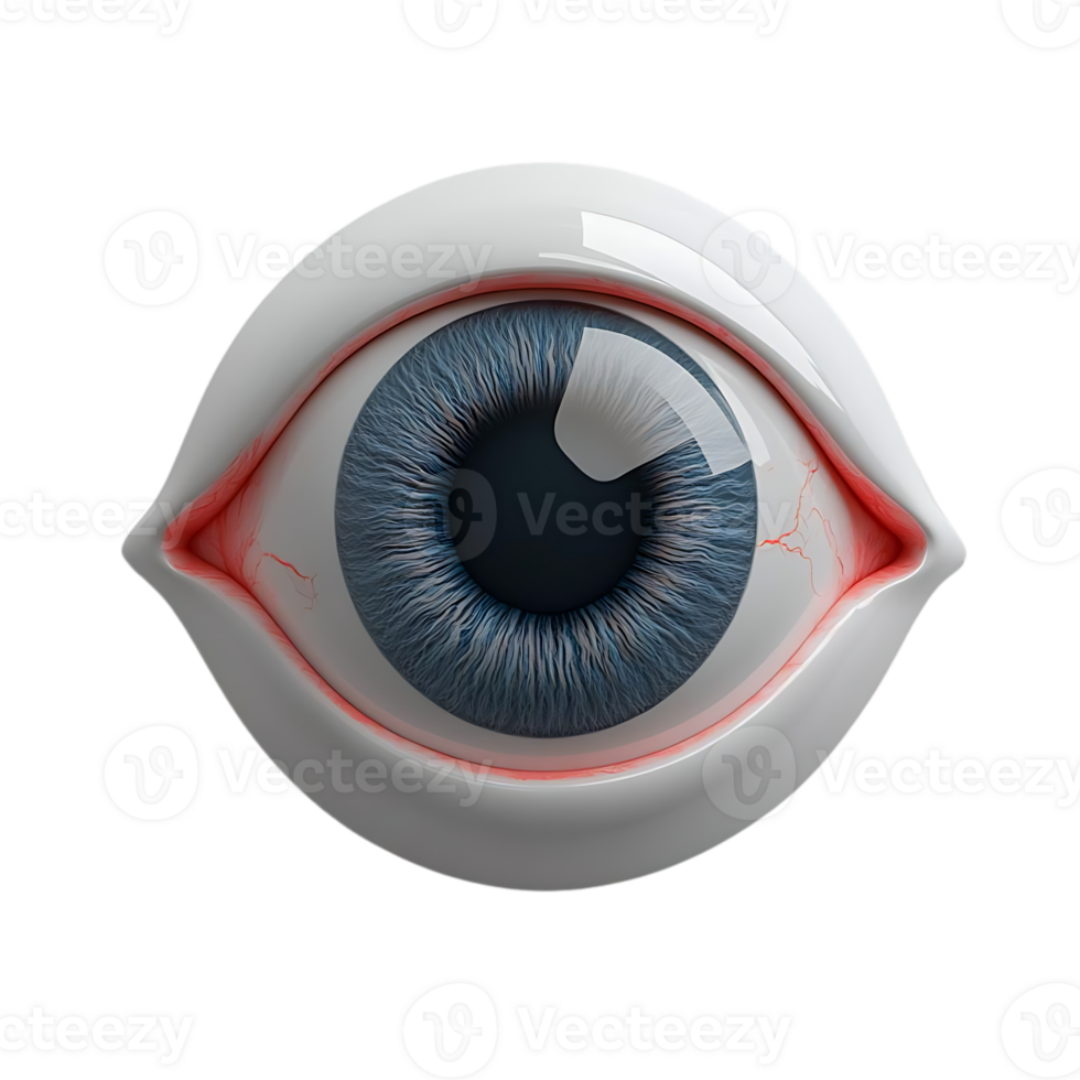 A Single 3D Eye with a Transparent Background, Creating a Unique and Striking Visual png