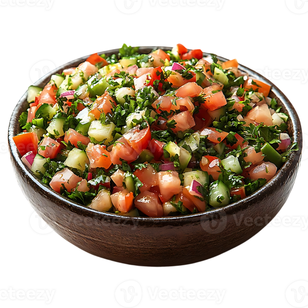 Fresh Tomato, Cucumber, and Parsley Salad with a Transparent Background, a Delicious and Refreshing Side Dish png