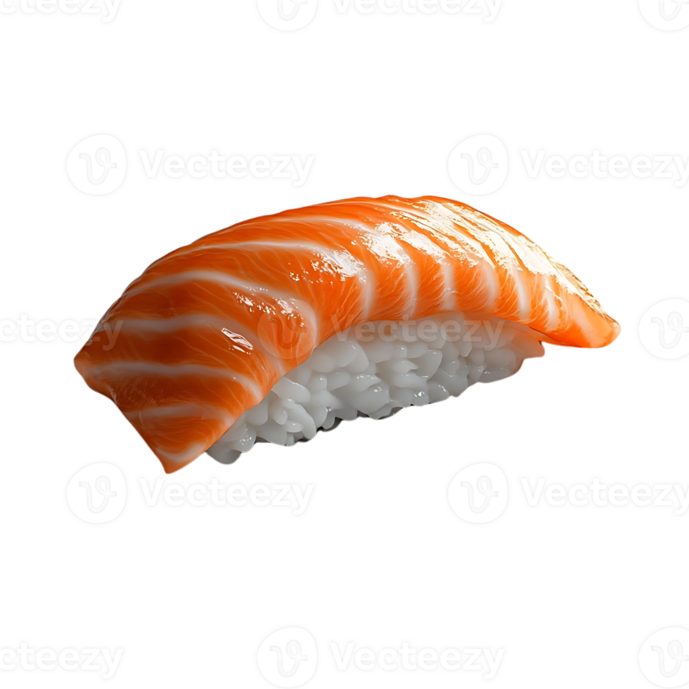 Fresh Salmon Nigiri Sushi with a Transparent Background png