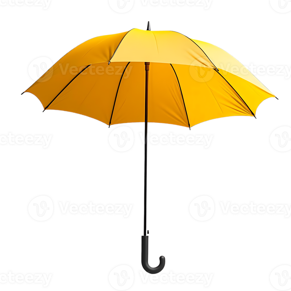 A Bright Yellow Umbrella Opens Against a Transparent Background, Protecting From the Rain with a Classic Design png